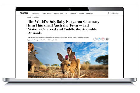 Screenshot of a Travel and Leisure article on the Northern Territory.